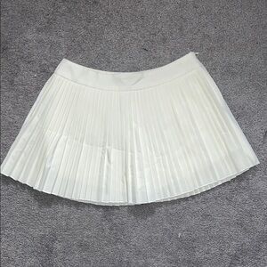 Cotton Candy White Pleated Skater Skirt